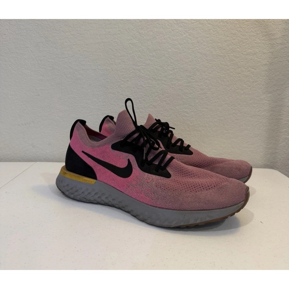 Nike Epic React Flyknit AQ0067-500 Mens 15 Running Shoes Plum Dust Black Sneaker